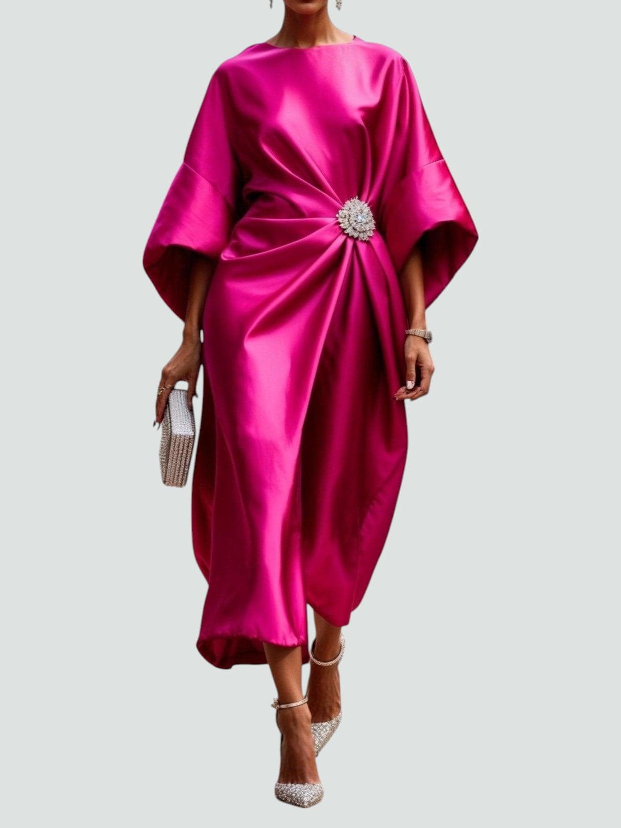 Women's Elegant Long Dress | Batwing Sleeve