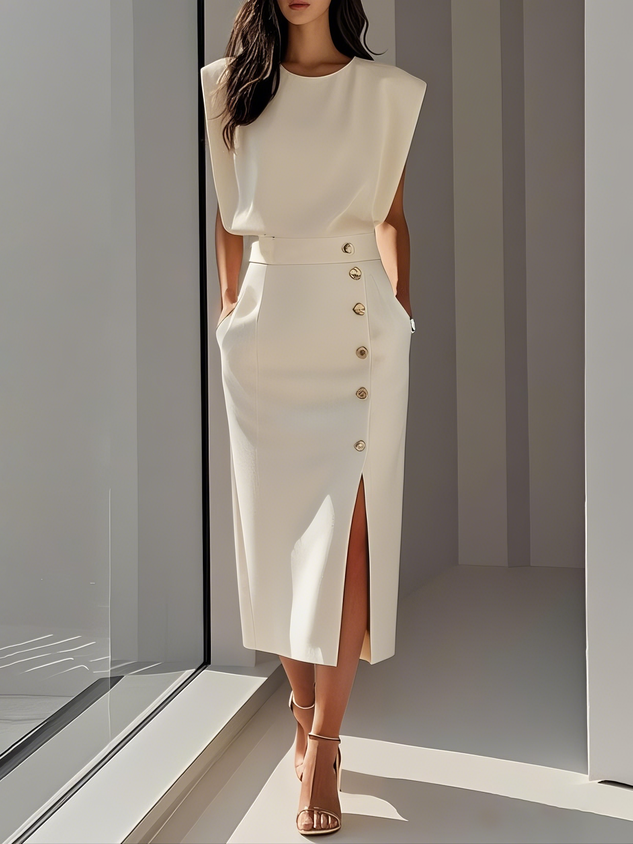 Women's Elegant Charm Effortless Midi Dress