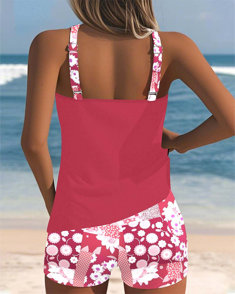 Two-Piece Swimsuit Floral Comfort Shorts