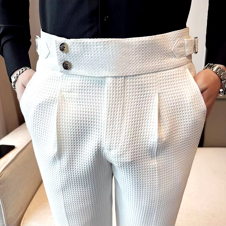 Men’s Pleated Waffle Dress Pants
