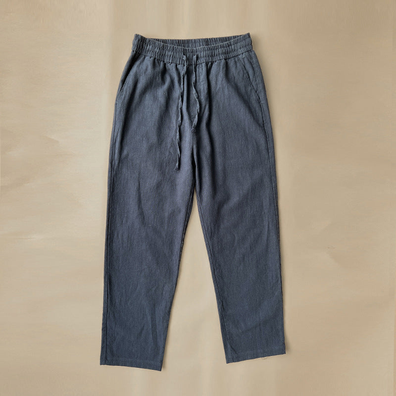 Comfortable Linen Trousers Elastic Waist Drawstring