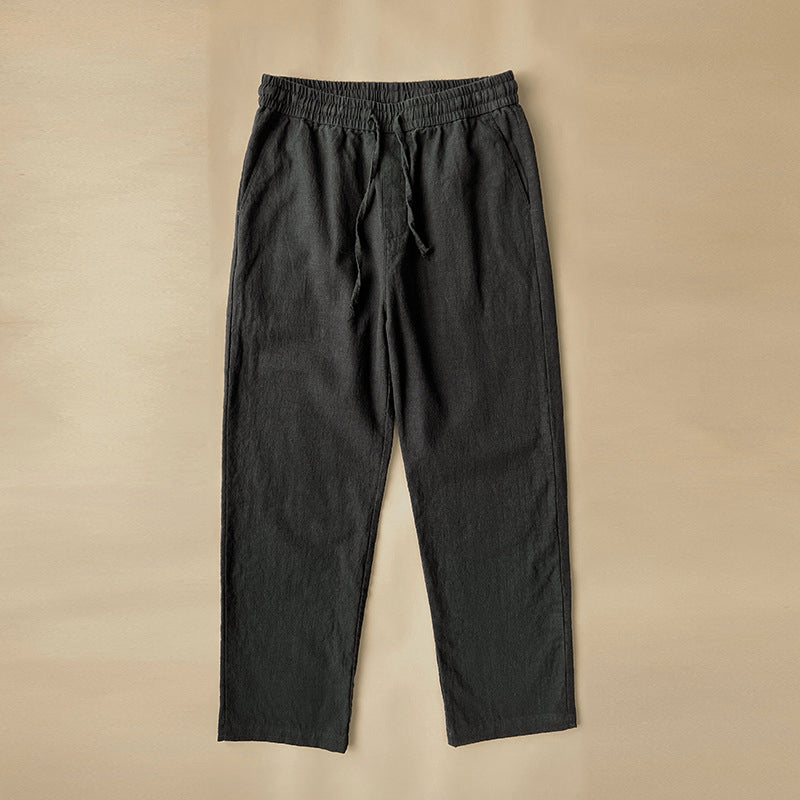 Comfortable Linen Trousers Elastic Waist Drawstring