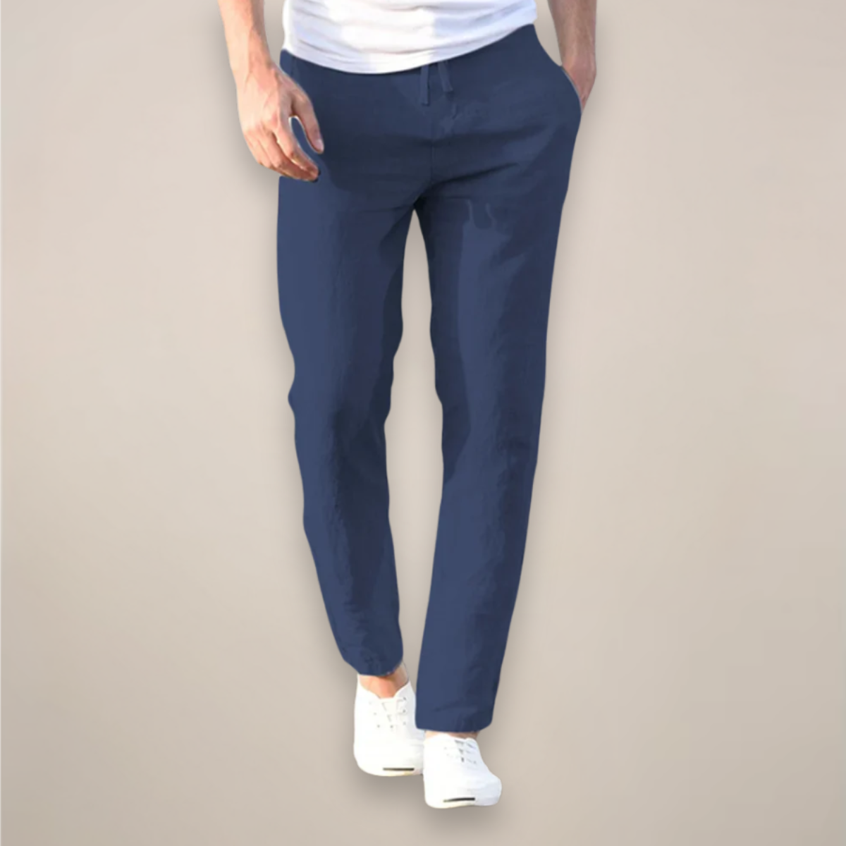 Lightweight Tapered Linen Trousers for Men