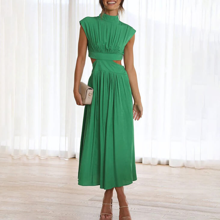 Timeless Elegance Cut-Out Midi Dress for Women