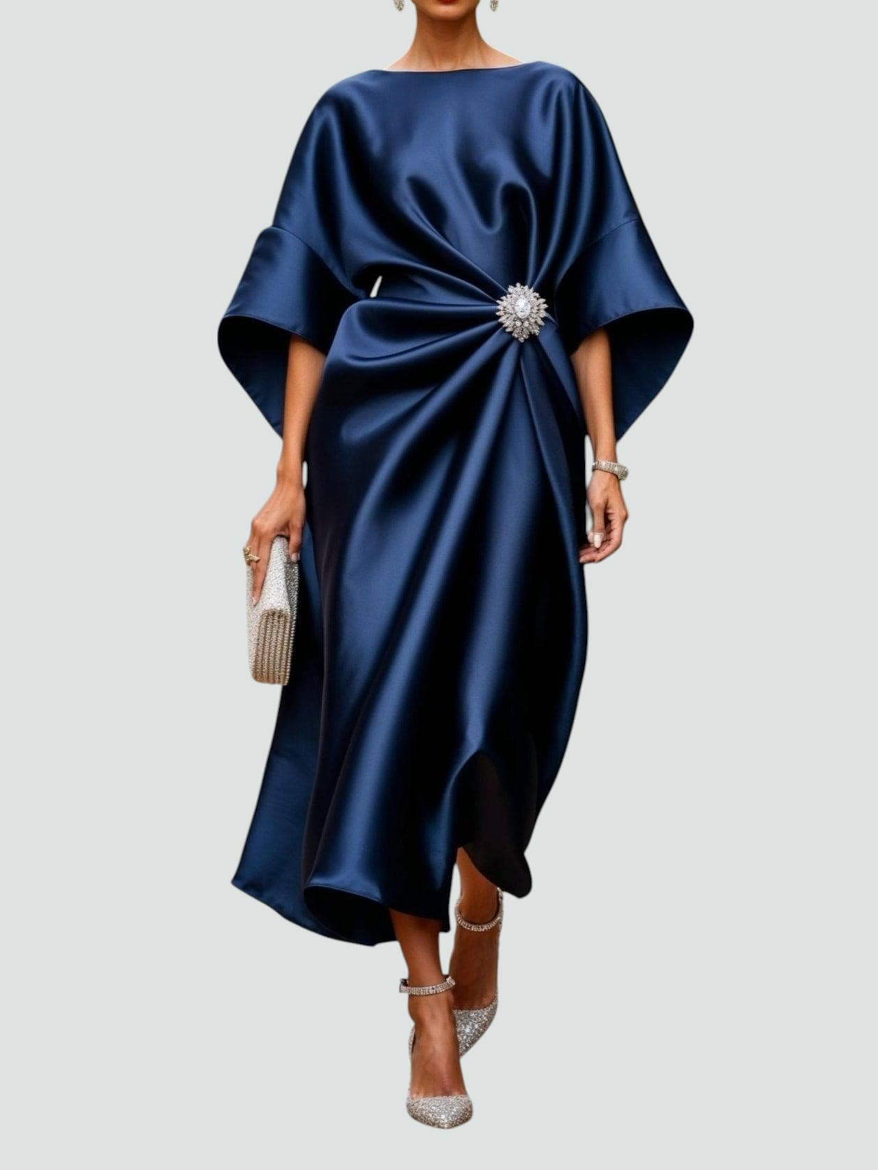 Women's  Elegant Long Dress | Batwing Sleeve