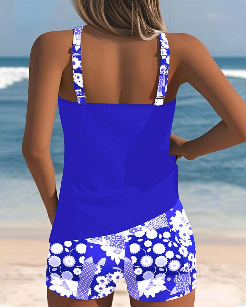 Two-Piece Swimsuit Floral Comfort Shorts
