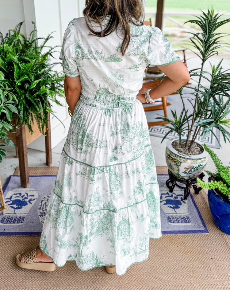 Women’s Classic Toile Tiered Maxi Dress
