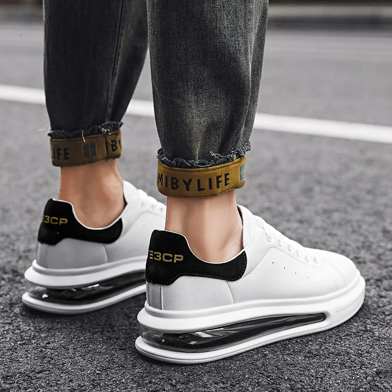 Low-Top Leather Lace-Up Sneakers