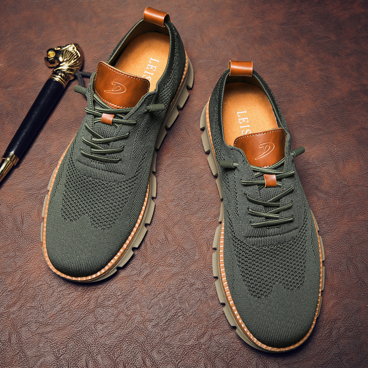 Comfortable Support Shoes Men’s | Lace Up Knit
