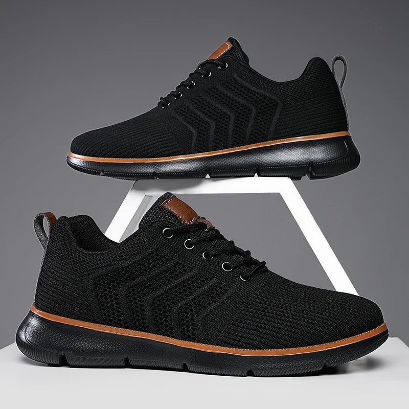 Comfortable Knit Lace-Up Sneakers