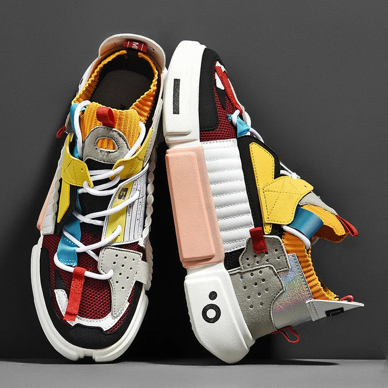 Chunky Sole Lace-Up Comfortable Sneakers