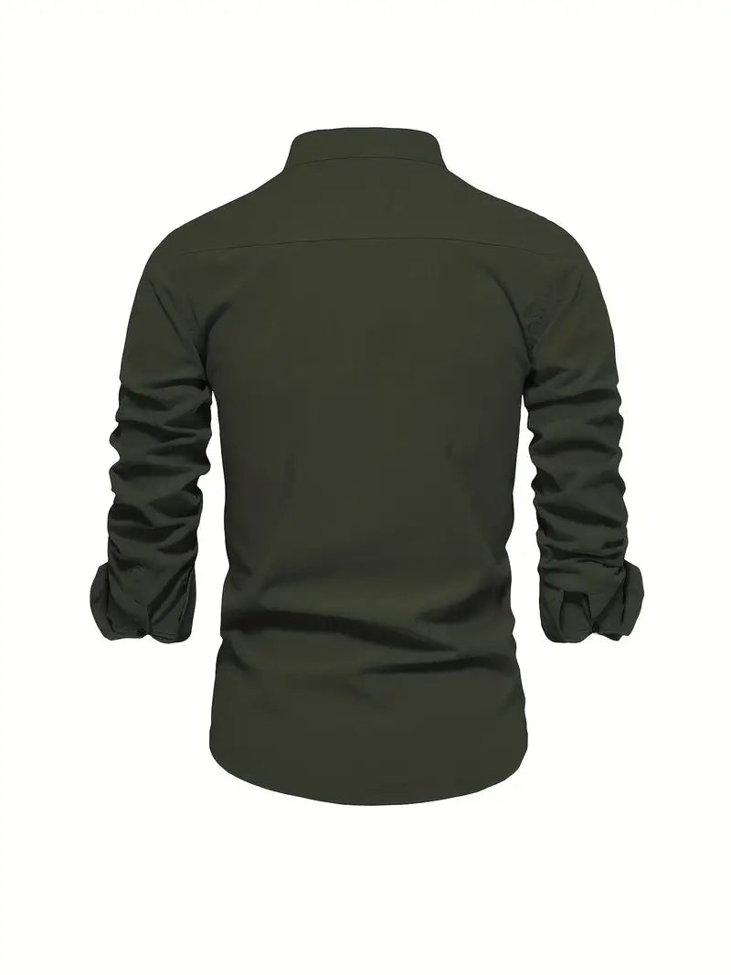 Stylish Shirt Men’s Long Sleeve Stand Collar