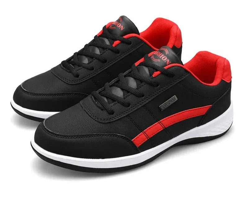 Low Top Lace Up Leather Trainers