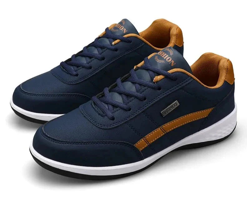 Low Top Lace Up Leather Trainers