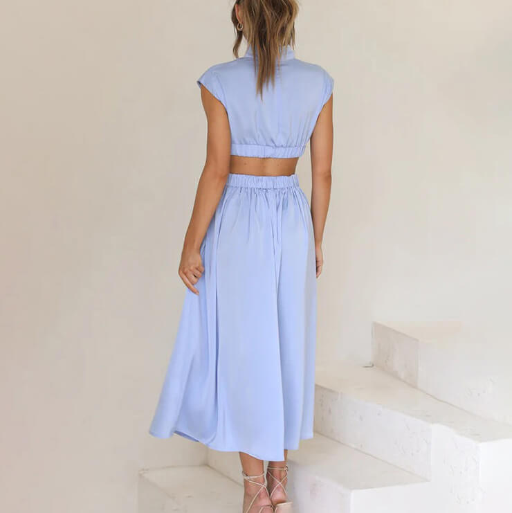 Timeless Elegance Cut-Out Midi Dress for Women
